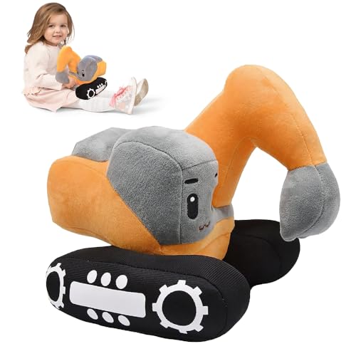 KQWVZ Kinder Plüsch Bagger, 26 * 23cm Plüsch Bagger Spielzeug, Bagger Kissen Plüschtier, Ausgestopftes Bagger Plüschtier,Cartoon-Plüschtier Für Mädchen Und Jungen, Entzückende Stoffpuppen von KQWVZ
