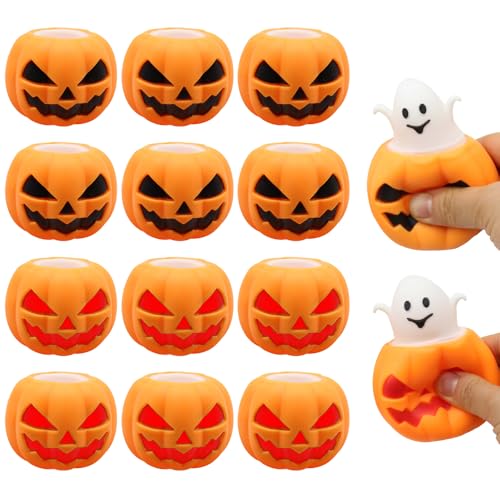 KQWVZ Kürbis Squeeze Spielzeug, 12 Stück Halloween Squishy Toy, Halloween Kürbis Spielzeug, Squishy Pop Out Kürbisspielzeug, Halloween Spooky DNA Stress Balls, Squeeze Toy Halloween, Kürbis Mitgebsel KQWVZ Kürbis Squeeze Spielzeug, 12 Stück Halloween Squishy Toy, Halloween Kürbis Spielzeug, Squishy Pop Out Kürbisspielzeug, Halloween Spooky DNA Stress Balls, Squeeze Toy Halloween, Kürbis Mitgebsel von KQWVZ