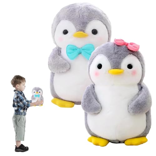 KQWVZ Pinguin Kuscheltier Süß, 2 Stücke Pinguin Stofftier Plüschtier, 25 cm Kuscheltier Pinguin Plüschtie, Kuscheltier Plüschpuppen Pinguin, Zum Kuscheln Und Spielen Geschenk (Bogenpinguin) von KQWVZ