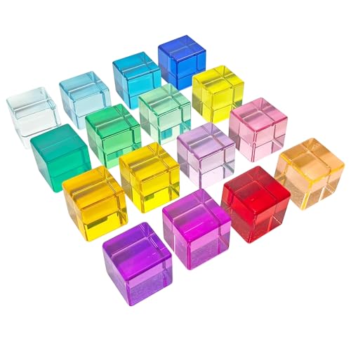 KQWVZ Regenbogen-Bausteine-Set, 16 Stück Regenbogen Jelly Blocks Aus Acryl, Lichtbausteine, Regenbogen-Bauklötze Aus Acryl, Buntes Stapelspielzeug Für Jungen Und Mädchen von KQWVZ