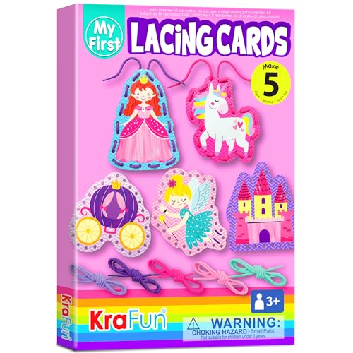 KRAFUN Prinzessin-Einhorn-Schnürkarten-Set für Kinder ab 3 Jahren, 5 Anfänger-Projekte mit Prinzessin, Einhorn, Schloss, Anleitung, Feinmotorik-Spielzeug KRAFUN Prinzessin-Einhorn-Schnürkarten-Set für Kinder ab 3 Jahren, 5 Anfänger-Projekte mit Prinzessin, Einhorn, Schloss, Anleitung, Feinmotorik-Spielzeug von KRAFUN