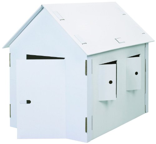 KREUL 39105 - Joypac Bastelkarton Spielhaus, XXL, ca. 120 x 80 x 110 cm groß, aus stabiler weißer Pappe, zum bemalen, bekleben und dekorieren, ideal für Kinder von Kreul