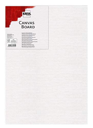 KREUL 602030 - Canvas Board, ca. 20 x 30 cm groß, Malkarton für Acryl- und Gouachefarben, mit Leinwand kaschiert, ideal für Einsteiger von Kreul