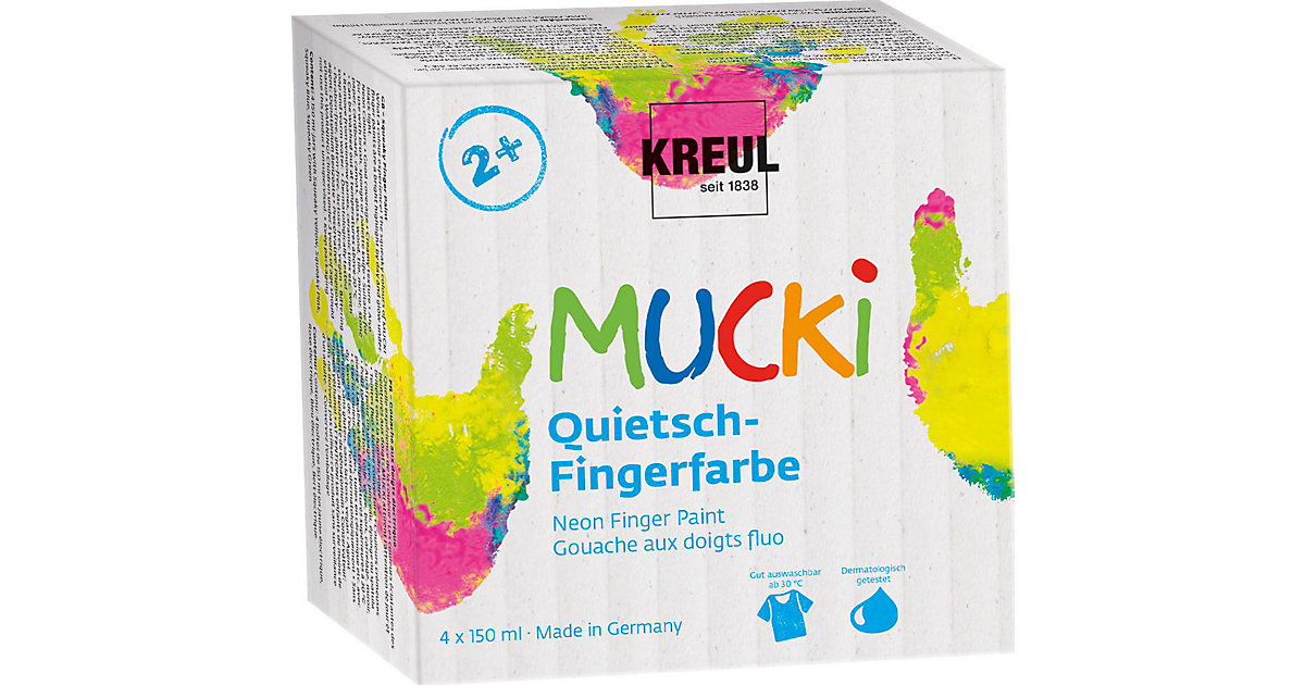 MUCKI Quietsch Fingerfarbe 150ml 4er bunt MUCKI Quietsch Fingerfarbe 150ml 4er bunt von KREUL