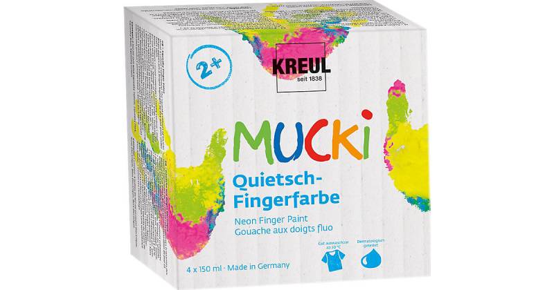 MUCKI Quietsch Fingerfarbe 150ml 4er bunt von KREUL