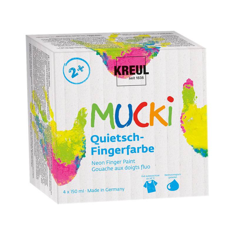 Quietsch-Fingerfarbe MUCKI® 4er-Set von KREUL Hobby Line