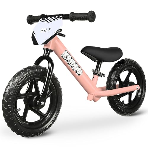 KRIDDO Kinder Laufrad ab 2 Jahren, Lauflernrad Spielzeug für 18 Monate bis 5 Jahre, 12-Zoll mit individualisierbarem Schild, Geschenk Fahrrad Jungs und Mädchen, Baby Balance Bike(2-3 Jahre), Pinka von KRIDDO