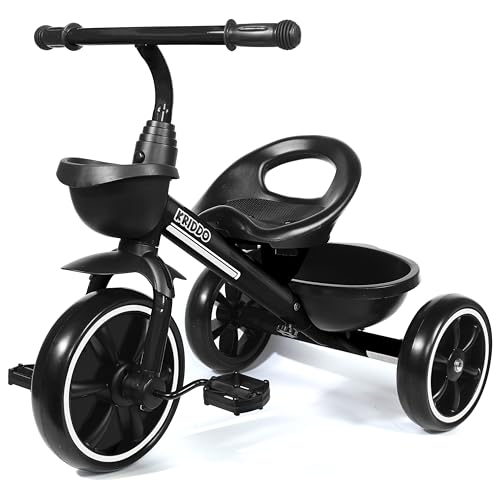 KRIDDO Laufräder Laufrad Kinderdreirad, Dreirad für Kinder für 24 Monate bis 5 Jahre, Lauffahrrad Lauflernhilfe, Geschenk für Kleinkinder von 2-4 Jahren, Dreiräder, Schwarz KRIDDO Laufräder Laufrad Kinderdreirad, Dreirad für Kinder für 24 Monate bis 5 Jahre, Lauffahrrad Lauflernhilfe, Geschenk für Kleinkinder von 2-4 Jahren, Dreiräder, Schwarz von KRIDDO