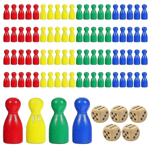 80 Stück Spielfiguren für Brettspiele und 5 Stück Würfel aus Holz Holzpuppen Spielfiguren Halmakegel Mensch Ärgere Dich Nicht Figuren Bunte Spielfiguren für Flugschach, Dame, Brettspiele 80 Stück Spielfiguren für Brettspiele und 5 Stück Würfel aus Holz Holzpuppen Spielfiguren Halmakegel Mensch Ärgere Dich Nicht Figuren Bunte Spielfiguren für Flugschach, Dame, Brettspiele von KRISFD