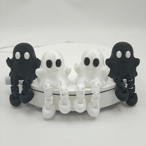 1/4-teiliges Fidget-Spielzeug mit 3D-gedrucktem Halloween-Geist mit beweglichen Gelenken, geeignet für Heim- und Autodekoration von KRJGOERG