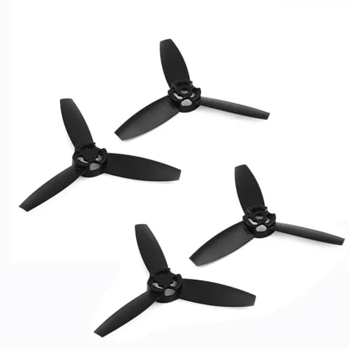 KRLAZdN 2 Paar CW CCW Propeller Hauptrotoren Requisiten Bebop Drone 3.0 kompatibel mit Buntem Clover Paddle in Rot Schwarz Gelb Blau(2pairs Black) von KRLAZdN
