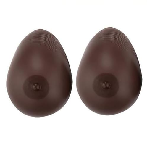 KRLZKID Selbstklebend Falsche Brüste BH-Verstärker Mastektomie Wassertropfen-Silikonbrüste Für Crossdresser-Transgender-Cosplay,Black-L/800g/Pair/CupC von KRLZKID