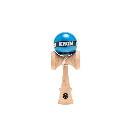 KROM Kendama MIKRO Dunkelblau – Mini Kendama aus Buchenholz – Voll spielbar – Taschenformat – Für Anfänger & Profis von KROM