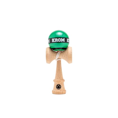 KROM Kendama MIKRO Dunkelgrün – Mini Kendama aus Buchenholz – Voll spielbar – Taschenformat – Für Anfänger & Profis von KROM