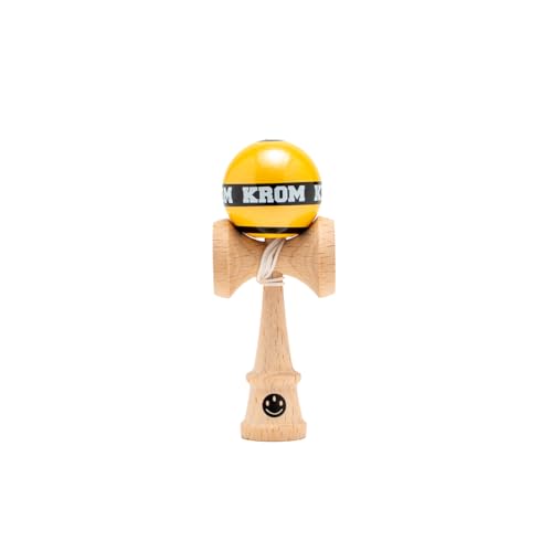 KROM Kendama MIKRO Gelb – Mini Kendama aus Buchenholz – Voll spielbar – Taschenformat – Für Anfänger & Profis von KROM