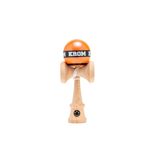 KROM Kendama MIKRO Orange – Mini Kendama aus Buchenholz – Voll spielbar – Taschenformat – Für Anfänger & Profis von KROM