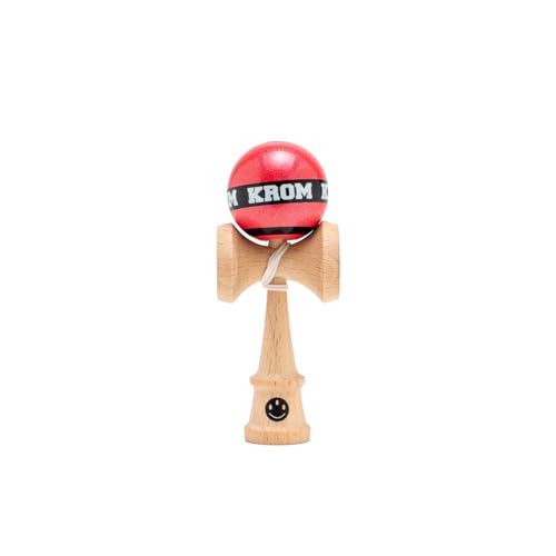 KROM Kendama MIKRO Rot – Mini Kendama aus Buchenholz – Voll spielbar – Taschenformat – Für Anfänger & Profis von KROM