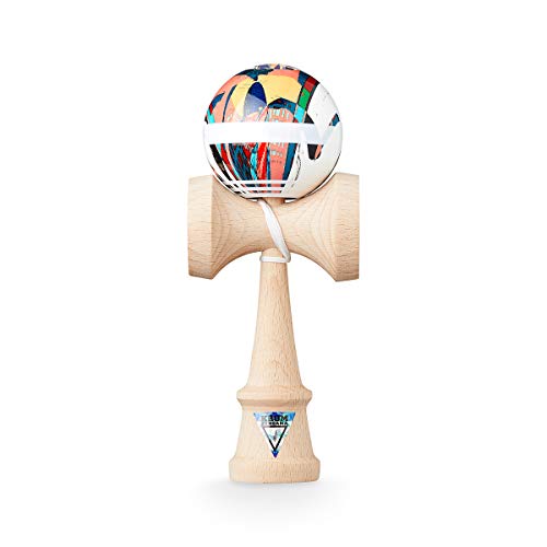 KROM Kendama NOIA 4 - aus Holz für Anfänger und Fortgeschrittene - Geschicklichkeitsspiel für draußen und drinnen - Holzspielzeug mit Schnur und Ball - Kendama Skilltoy Kugelfangspiel von KROM