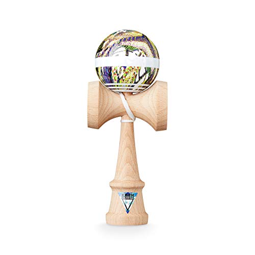 KROM Kendama NOIA 6 - aus Holz für Anfänger und Fortgeschrittene - Geschicklichkeitsspiel für draußen und drinnen - Holzspielzeug mit Schnur und Ball - Kendama Skilltoy Kugelfangspiel von KROM