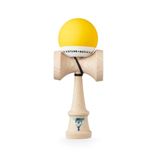 KROM Kendama POP Rubber Gelb - aus zertifiziertem Buchenholz - Hohe Holzqualität - Für Anfänger und Profis - Pack : Ersatzschnur + Stickers KROM Kendama POP Rubber Gelb - aus zertifiziertem Buchenholz - Hohe Holzqualität - Für Anfänger und Profis - Pack : Ersatzschnur + Stickers von KROM