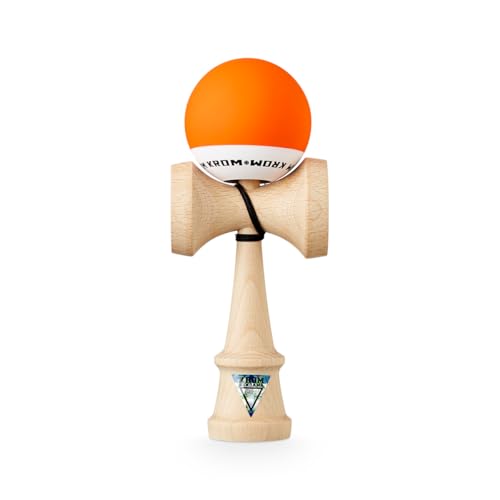 KROM Kendama POP Rubber Orange - aus zertifiziertem Buchenholz - Hohe Holzqualität - Für Anfänger und Profis - Pack : Ersatzschnur + Stickers KROM Kendama POP Rubber Orange - aus zertifiziertem Buchenholz - Hohe Holzqualität - Für Anfänger und Profis - Pack : Ersatzschnur + Stickers von KROM