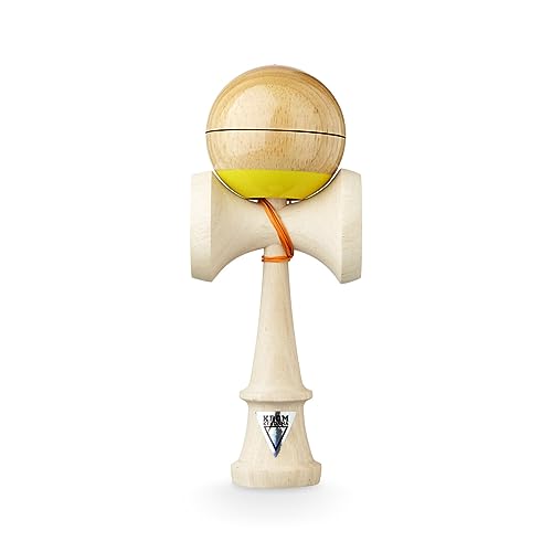 KROM Original Pro Kendama aus Holz für Anfänger und fortgeschrittene Spieler - Nihon SAN - Geschicklichkeitsspiel für drinnen und draußen - Holzspielzeug mit Schnur und Kugel von KROM