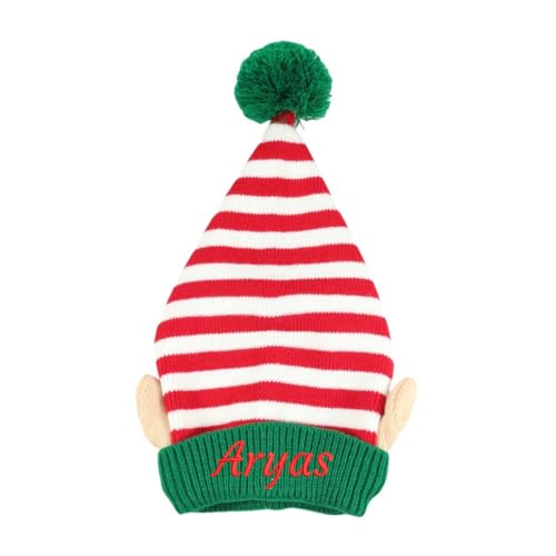 Personalisierte Weihnachtsmütze mit Namen, individuell bestickte Weihnachtsmütze für Baby, Kleinkind & Erwachsene, Familie (grün) von KRUIJHEU