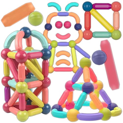 KRUMAD Magnetische Bausteine, 98 Teile, Magnetspiel Kinder, Magnetische Konstruktionsspielzeug, Magnetbausteine Set ab 3 Jahre, Lernspielzeug für Kinder Mädchen Jungen, Geschenk Einschulung KRUMAD Magnetische Bausteine, 98 Teile, Magnetspiel Kinder, Magnetische Konstruktionsspielzeug, Magnetbausteine Set ab 3 Jahre, Lernspielzeug für Kinder Mädchen Jungen, Geschenk Einschulung von KRUMAD