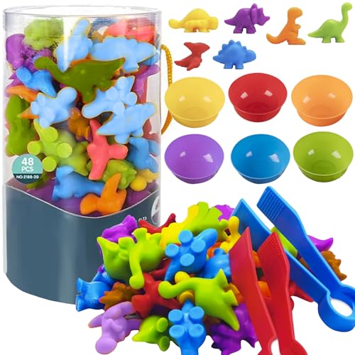 KRUZZEL Dinosaurier Set 56 Elementen mit Bechern & Pinzetten Lernspielzeug ab 3 4 5 Jahre Zählen Farberkennung Montessori Tube 22496 KRUZZEL Dinosaurier Set 56 Elementen mit Bechern & Pinzetten Lernspielzeug ab 3 4 5 Jahre Zählen Farberkennung Montessori Tube 22496 von KRUZZEL