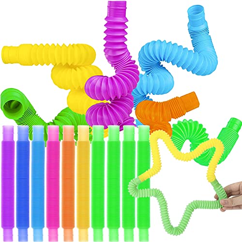 KRUZZEL Mini Pop Röhren Spielzeug Stretchrohr Sensorik Spielzeug Pop Tubes 19739, Menge:10 Stück von KRUZZEL