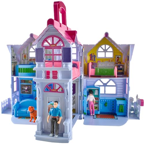 Puppenhaus Set Aufklappbar Tragbar Puppenhausmöbel Puppen Lernspielzeug für Mädchen ab 3 Jahren Bunt 22612 Puppenhaus Set Aufklappbar Tragbar Puppenhausmöbel Puppen Lernspielzeug für Mädchen ab 3 Jahren Bunt 22612 von KRUZZEL