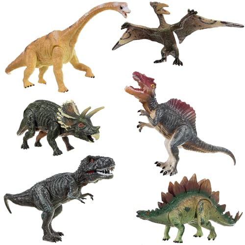 KRUZZEL Realistische Dinosaurier Spielzeug Set 6 Figuren 22398 von KRUZZEL