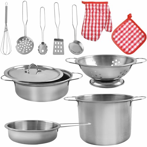Kinderkochgeschirr-Set mit Rücksack Echtaussehend Küchenzubehör Spielküche für Kinder ab 3 Jahren Metall 23444 Kinderkochgeschirr-Set mit Rücksack Echtaussehend Küchenzubehör Spielküche für Kinder ab 3 Jahren Metall 23444 von KRUZZEL
