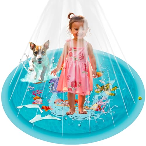 Kruzzel Wassermatte für Kinder Ø150 cm - Splash pad Fontäne XXL für Garten - Wasserspielmatte für Draußen – Sommer Outdoor Spielspaß 25568 von KRUZZEL