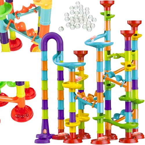 Murmelbahn 110Pcs Spielzeug-Set Kugelbahn Bahnelementen 22884 von KRUZZEL