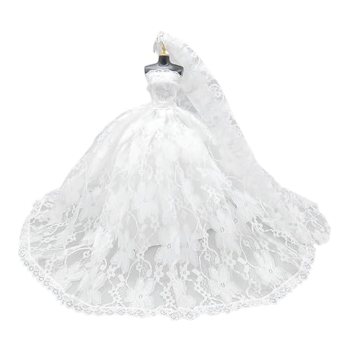 1 Satz Puppenhochzeitskleid, einschließlich 1 Hochzeitskleid und 1 Schleier, Puppen-Anziehspielzeug, Puppenkleider, Puppenkleidungssets, Spielzeugpuppenzubehör 1 Satz Puppenhochzeitskleid, einschließlich 1 Hochzeitskleid und 1 Schleier, Puppen-Anziehspielzeug, Puppenkleider, Puppenkleidungssets, Spielzeugpuppenzubehör von KRYMSON