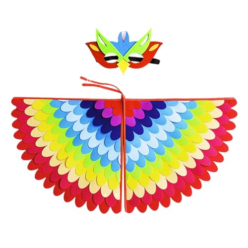 KRYMSON 1 Satz Vogelflügelumhang, 1 Maske, Phoenix Vogel Kostüm, Dschungelkostümzubehör, Kinder Kostüm, geeignet für Theateraufführungen KRYMSON 1 Satz Vogelflügelumhang, 1 Maske, Phoenix Vogel Kostüm, Dschungelkostümzubehör, Kinder Kostüm, geeignet für Theateraufführungen von KRYMSON