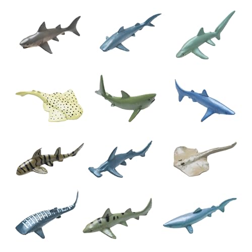 KRYMSON 12-Teiliges Hai-Spielzeug-Set, Hai-Geschenke, Baby-Hai-Badespielzeug, Kinderspielzeug, Meeresspielzeug, Tierspielzeug von KRYMSON