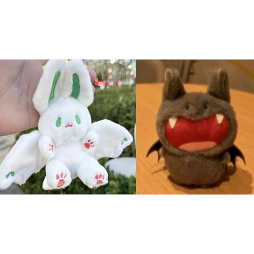 KRYMXAR Fledermaus Kuscheltier, Halloween Stofftier, 2er Set mit Schlüsselanhänger, Weiches Plüschtier für Kinder, Fledermaus Deko für Halloween Party und ganzjährige Wohnaccessoires von KRYMXAR
