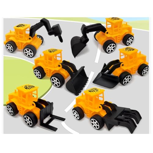 KRYMXAR Mini Baufahrzeuge Spielzeug Set, 6 Stück, Gelbe Baumaschinen mit Beweglichen Teilen, Bagger und Radlader KRYMXAR Mini Baufahrzeuge Spielzeug Set, 6 Stück, Gelbe Baumaschinen mit Beweglichen Teilen, Bagger und Radlader von KRYMXAR