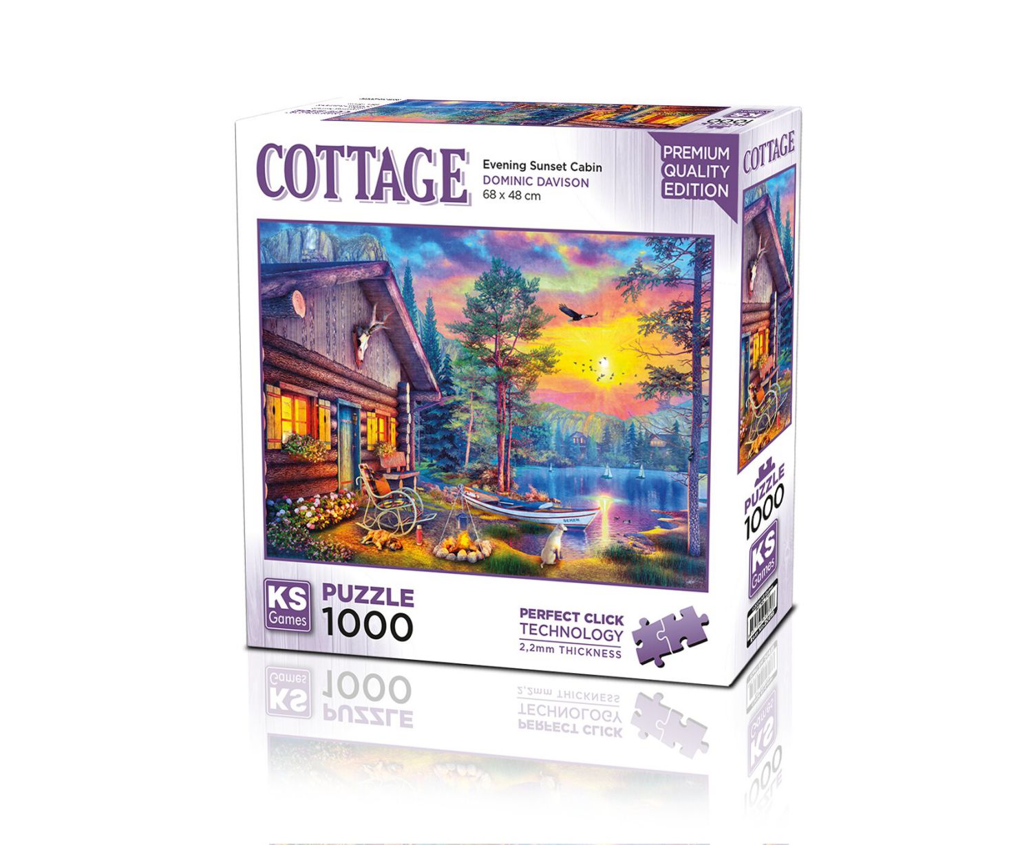 KS Games Puzzle 1000 Teile - Cottage Evening Sunset Cabin - von KS Games