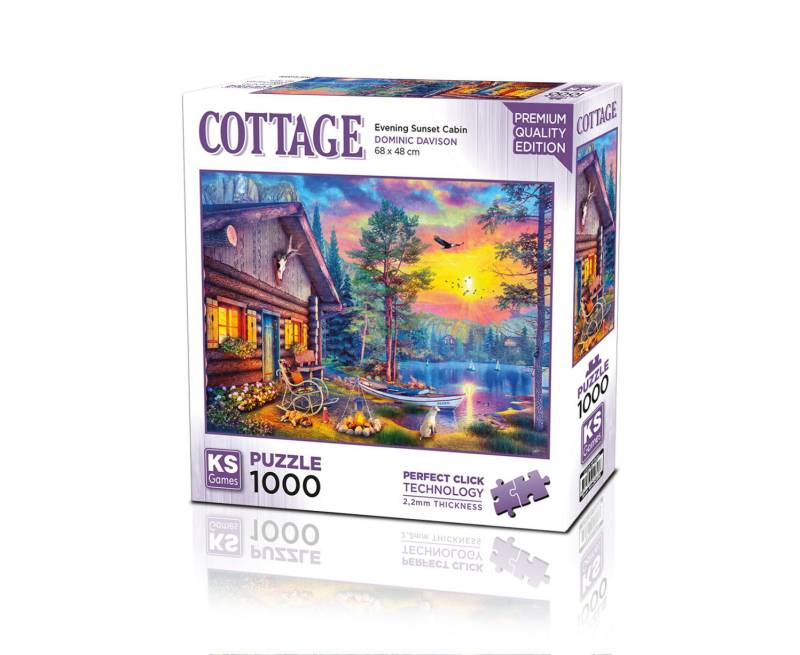 KS Games Puzzle 1000 Teile - Cottage Evening Sunset Cabin - von KS Games