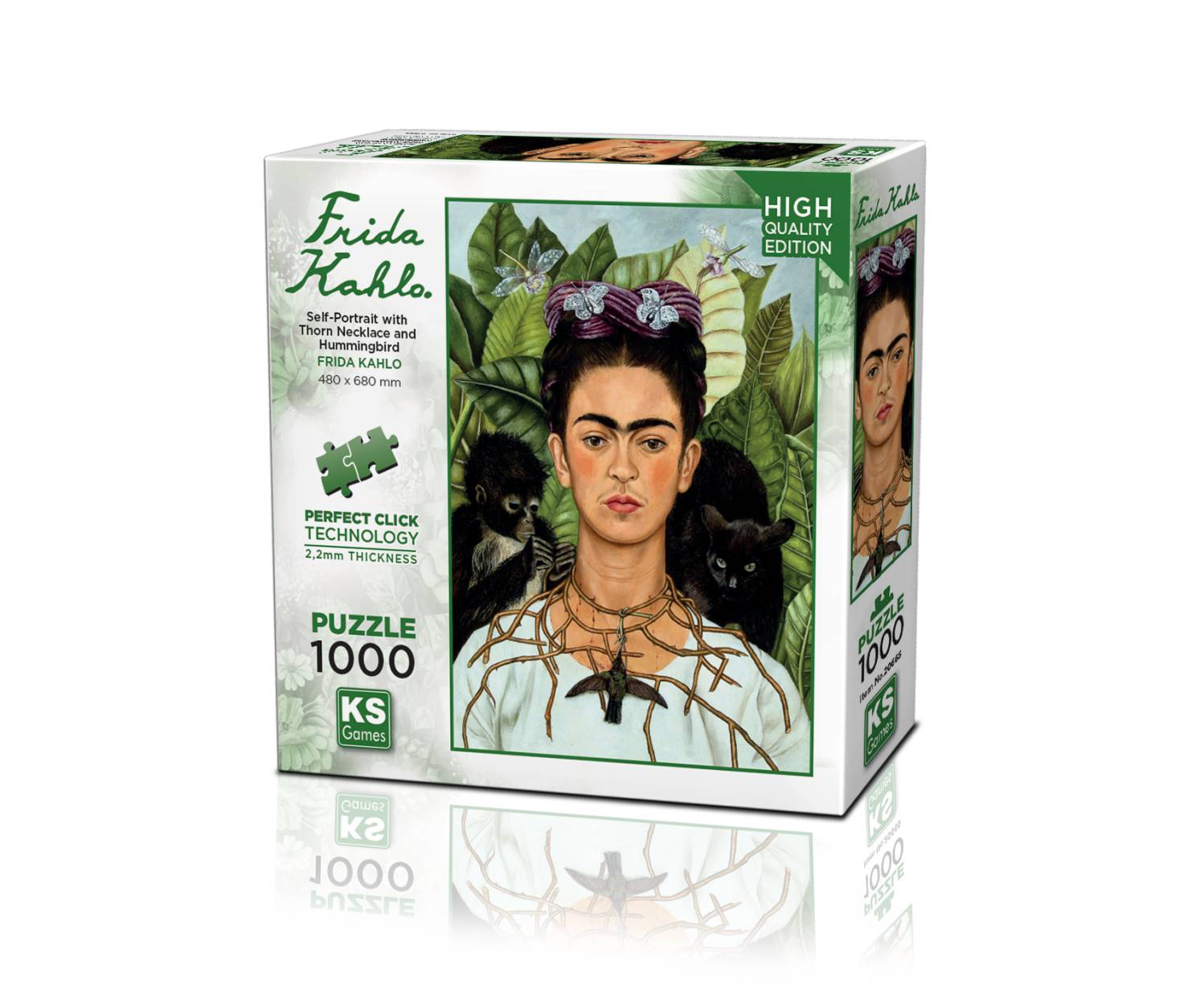 KS Games Puzzle 1000 Teile - Frida Kahlo: Selbstportrait mit Dornenkette und Kol... - von KS Games