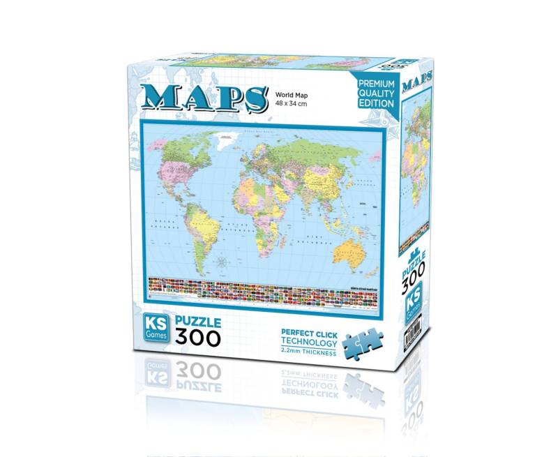 KS Games Puzzle 300 Teile - Weltkarte - von KS Games