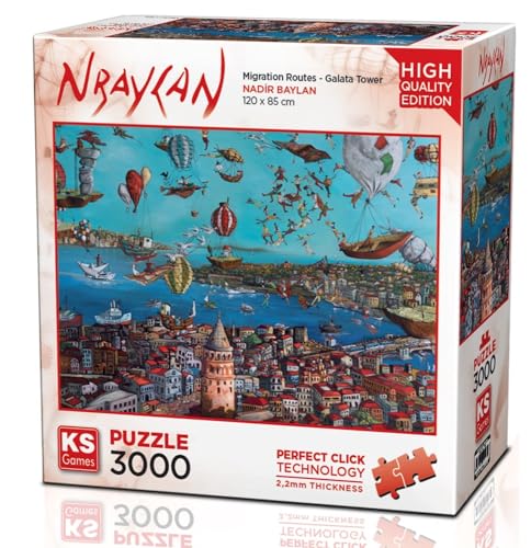 KS Puzzle 23017 - Wandern rund um den Galata Turm - 3000 Teile Puzzle für Erwachsene von KS Games