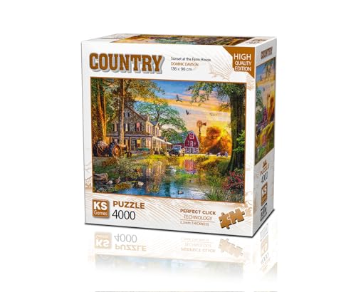 KS Puzzle 23505 - Sonnenuntergang auf dem Bauernhof - 4000 Teile Puzzle für Erwachsene von KS Games