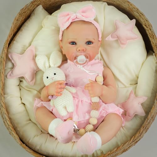 KSBD Lebensechte Reborn-Babypuppen – 45,7 cm Real Life Reborn Babypuppen Ganzkörper Neugeborenes Mädchen Realistische Anatomisch Korrekte Puppen für Kinder ab 3 Jahren KSBD Lebensechte Reborn-Babypuppen – 45,7 cm Real Life Reborn Babypuppen Ganzkörper Neugeborenes Mädchen Realistische Anatomisch Korrekte Puppen für Kinder ab 3 Jahren von KSBD