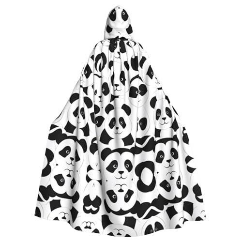 KSEFXXPKA Kapuzenumhang mit Panda-Aufdruck, perfekt für Halloween, Cosplay, Kostümpartys und mehr von KSEFXXPKA