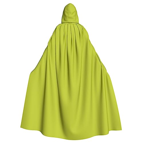 KSEFXXPKA Oliveganlan Kapuzenumhang für Erwachsene, gelb-grüner Druck, perfekt für Halloween, Cosplay, Kostümpartys und mehr von KSEFXXPKA