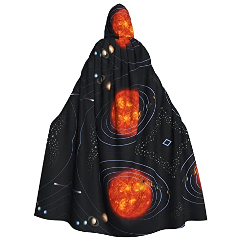 KSEFXXPKA Weltraum Galaxie Sonnensystem Druck Erwachsene Kapuzenumhang perfekt für Halloween, Cosplay, Kostümpartys und mehr von KSEFXXPKA